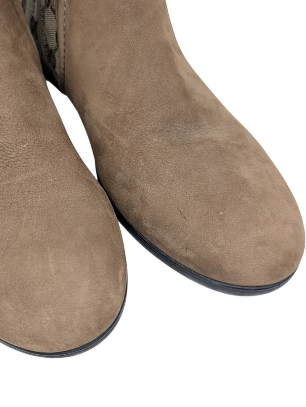 Gucci Monogram Beige Brown Canvas Suede Knee High Flat Riding Boots Size EU 37.5 - Picture 11 of 14